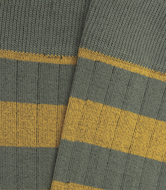 Calcetines Canalé Rayas Verde y Amarillo