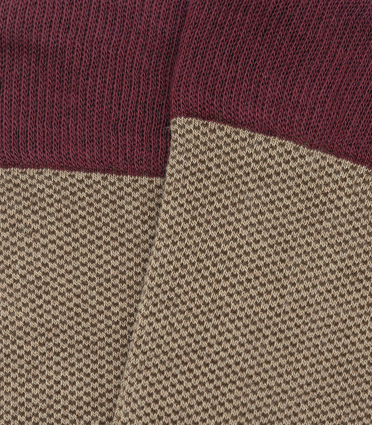 Calcetines Altos Ojo De Perdiz Beige y Burdeos