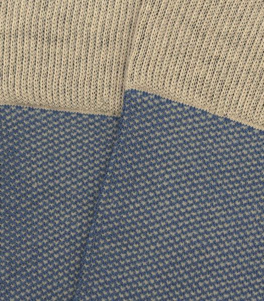 Calcetines Ojo De Perdiz Azul Y Beige