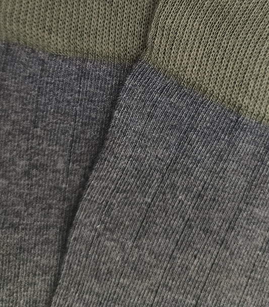 Calcetines Canalé Gris Claro Y Verde