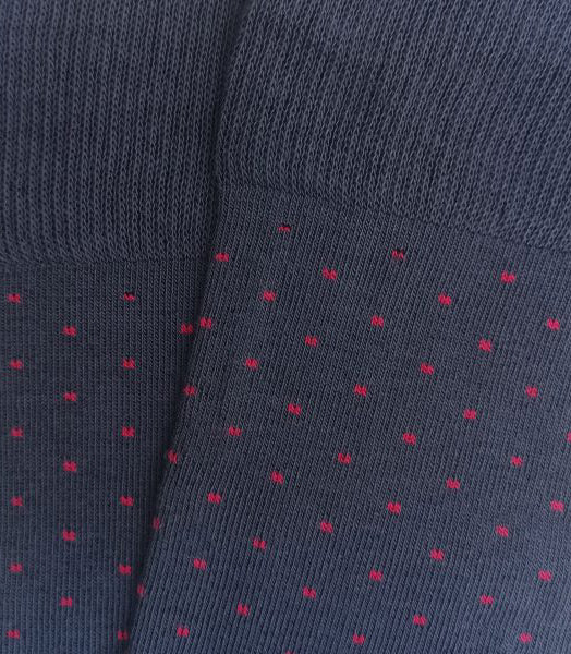 Calcetines Altos Topitos Azul Y Rosa