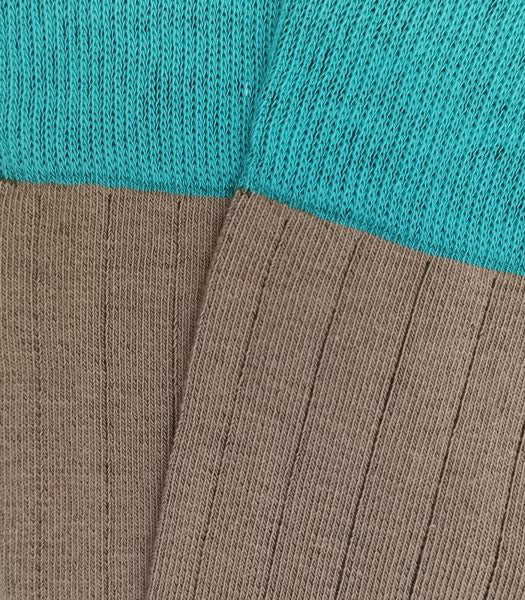 Taupe and Turquoise Knee High Socks