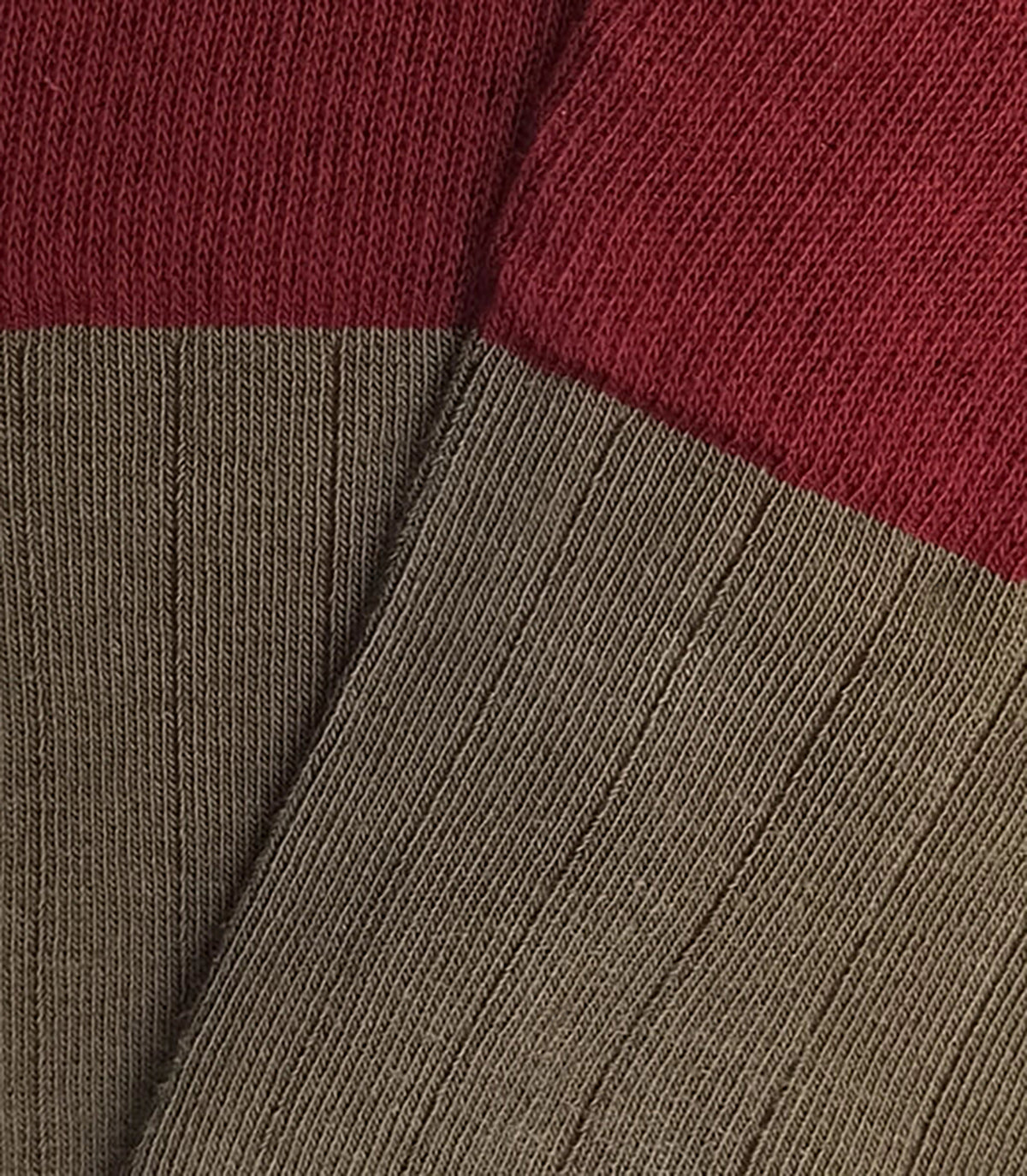 Laurel Green and Red Ribbed Socks
