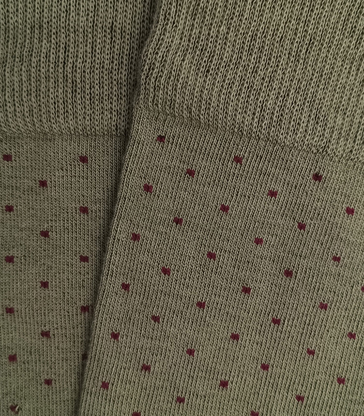 Green and Burgundy Polka Dot Knee High Socks