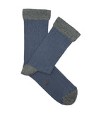 Calcetines Canalé Azul Y Gris