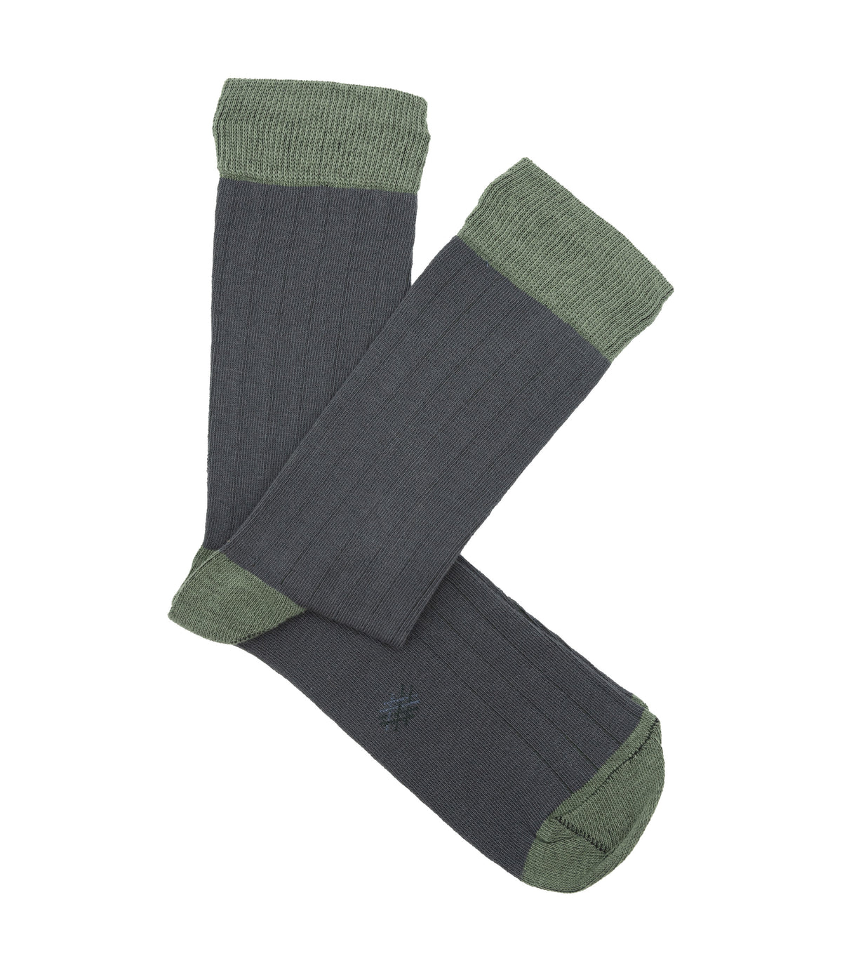 Calcetines Canalé Gris Y Verde