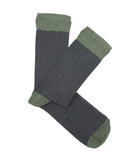 Calcetines Canalé Gris Y Verde
