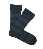 Calcetines Canalé Rayas Azul y Verde