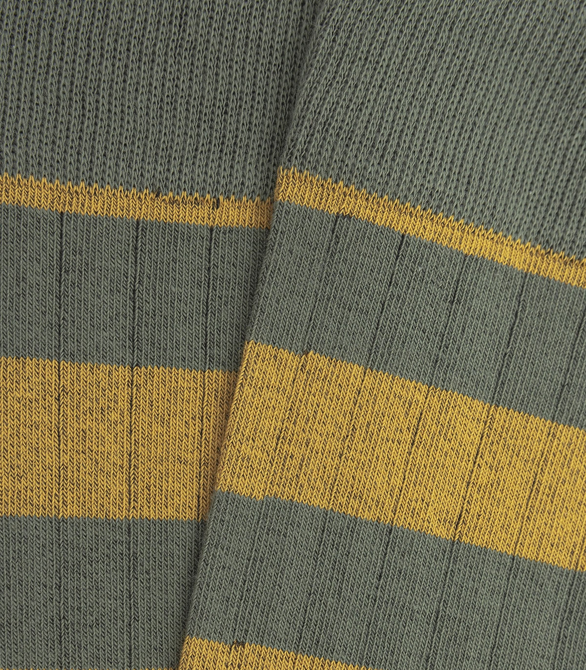 Green And Yellow Striped Ribbed Socks