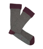 Calcetines Espiga Gris y Burdeos