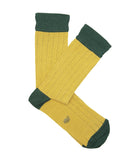 Calcetines Canalé Amarillo Y Verde