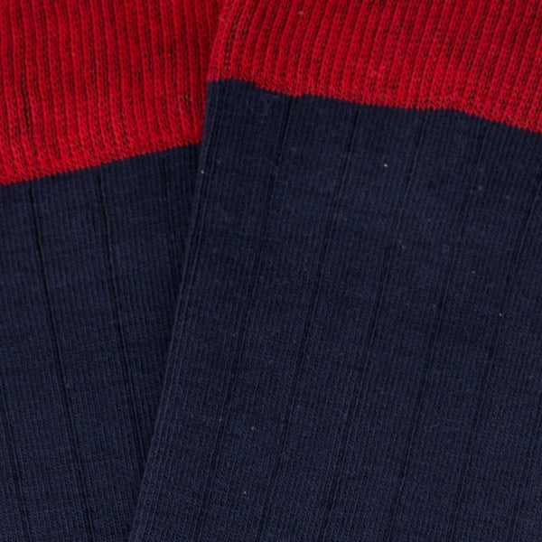 Calcetines Canalé Azul Y Rojo