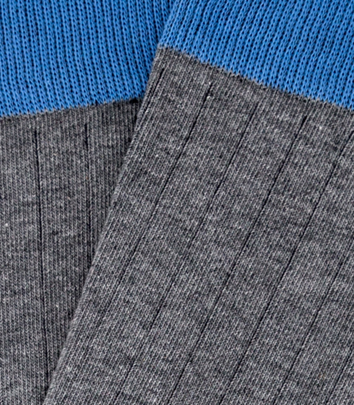 Grey and Light Blue Ribbed Socks