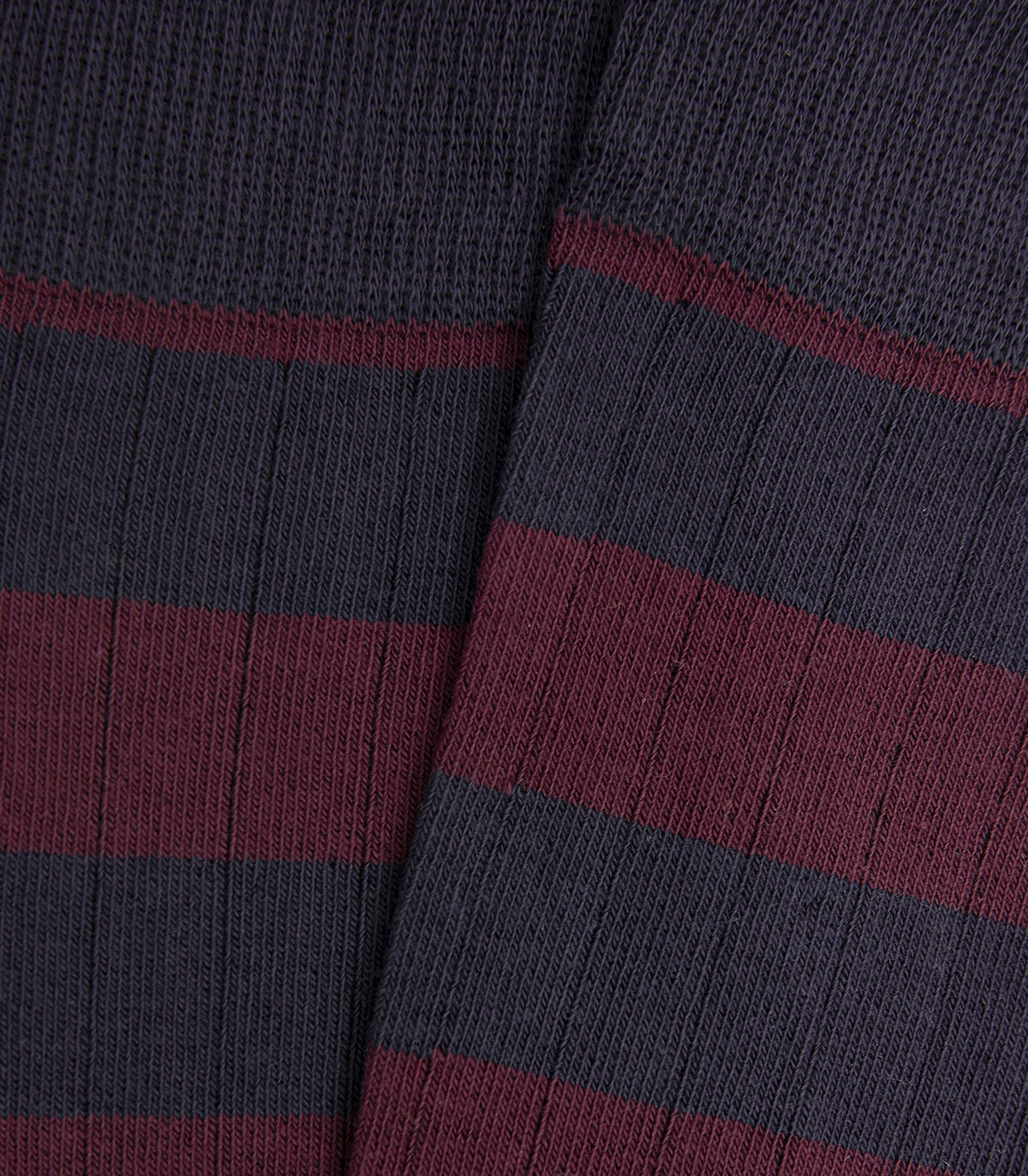 Blue and Burgundy Striped Ribbed Knee High Socks