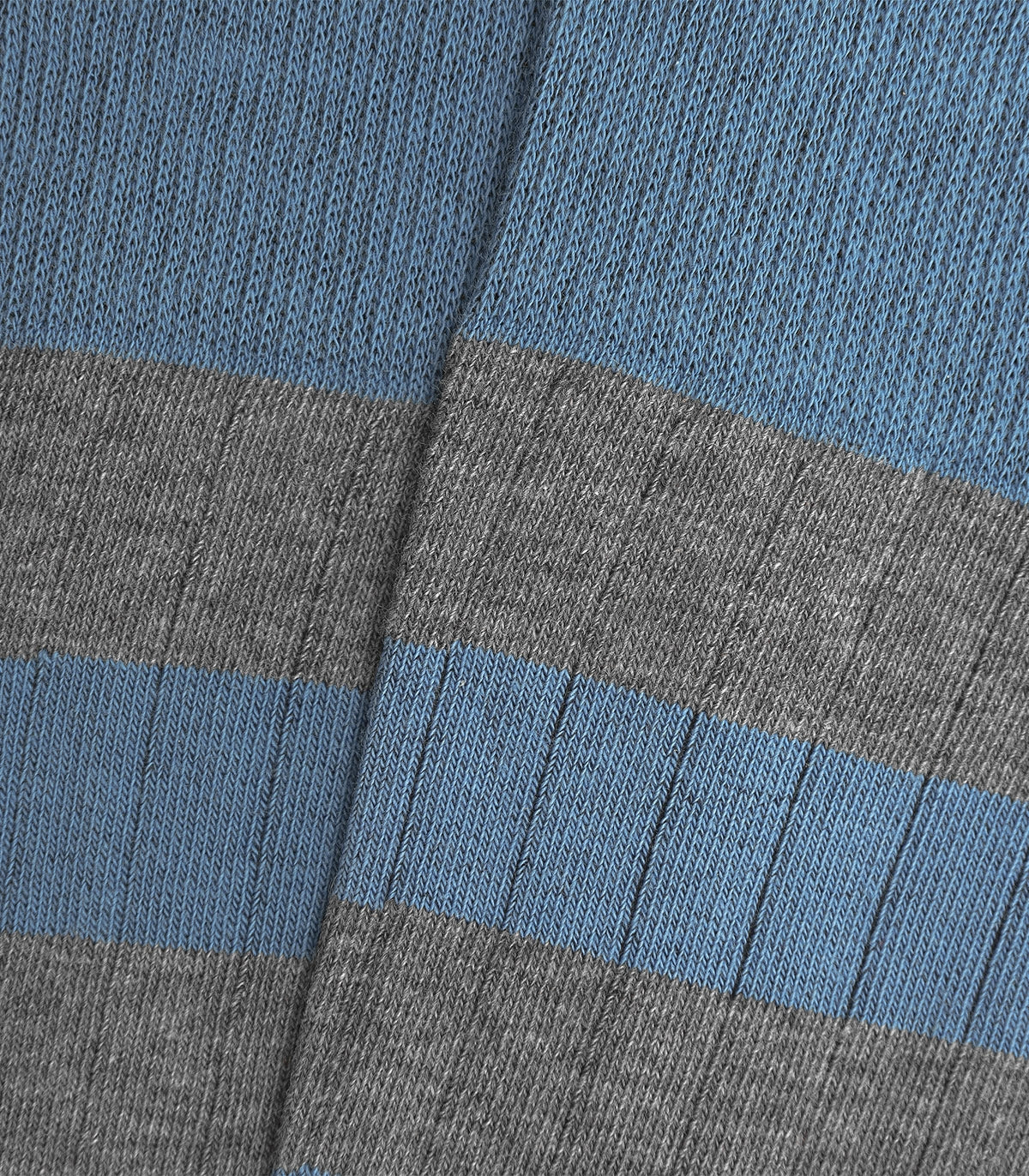 Calcetines Altos Canalé Rayas Azul y Gris