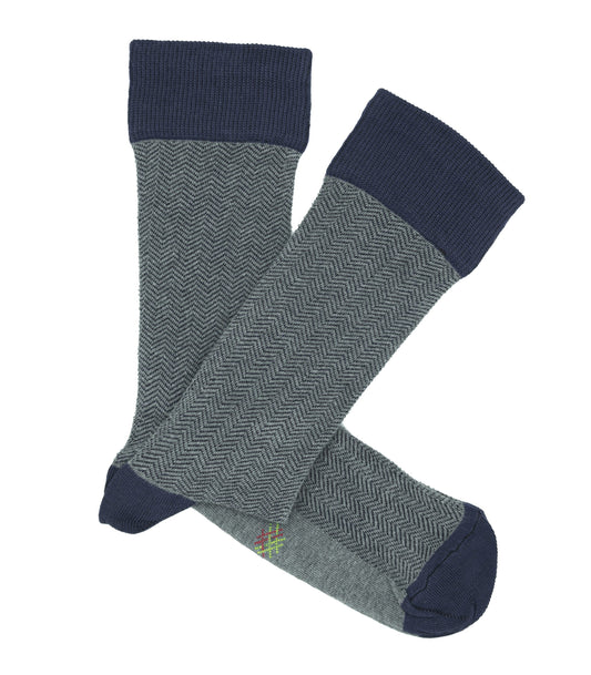 Calcetines Espiga Gris Y Azul