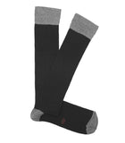 Black and Gray Ribbed Knee High Socks