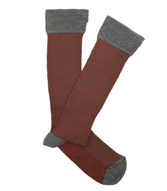 Calcetines Altos Ojo De Perdiz Teja y Gris