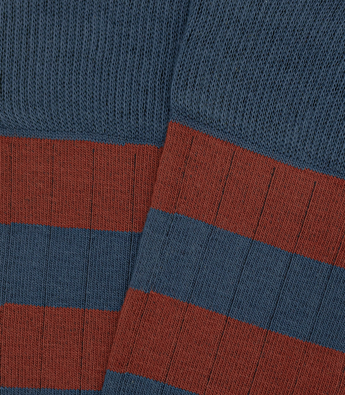 Blue and Caldera Striped Ribbed Knee High Socks
