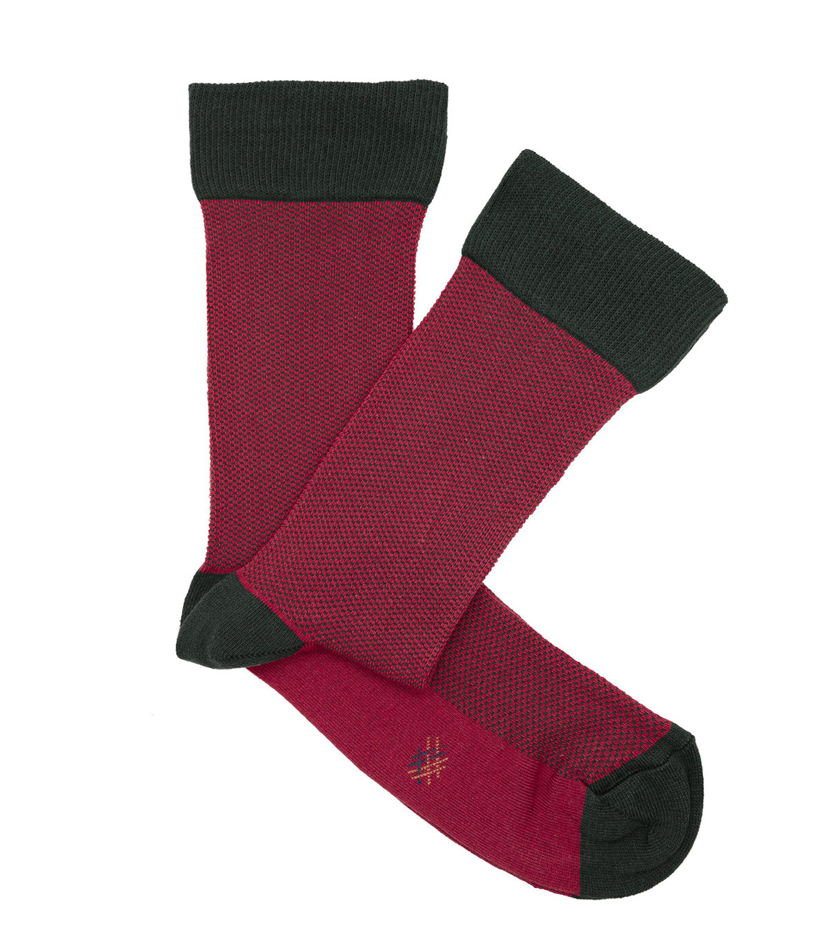 Red and Green Birdseye Socks