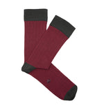 Red and Gray Ribbed Socks