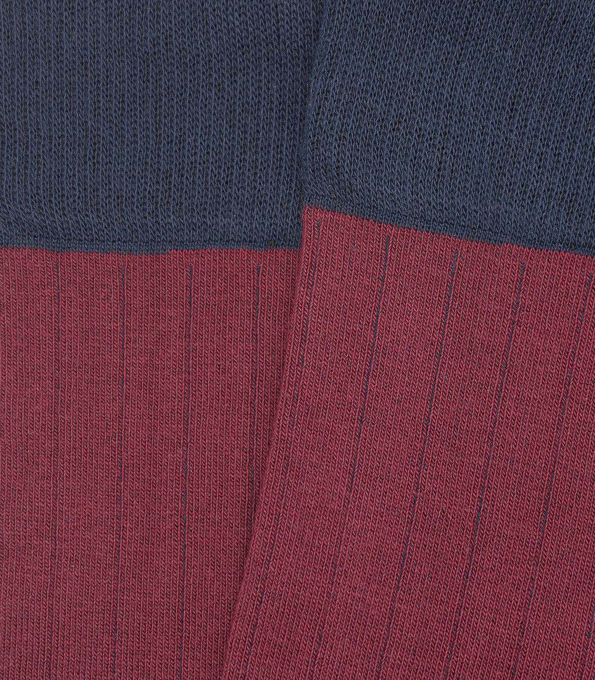 Burgundy and Blue Ribbed High Socks