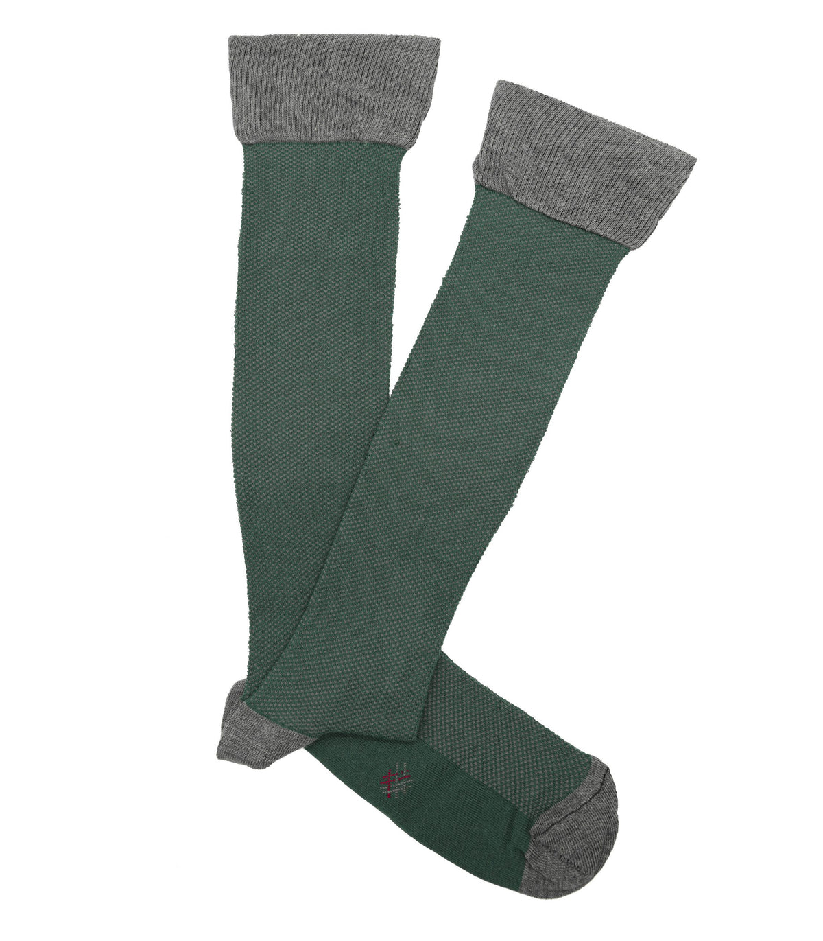 Calcetines Altos Ojo De Perdiz Verde y Gris