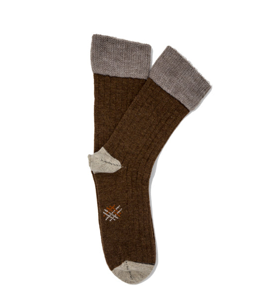 Calcetines Lana Marrón Y Beige