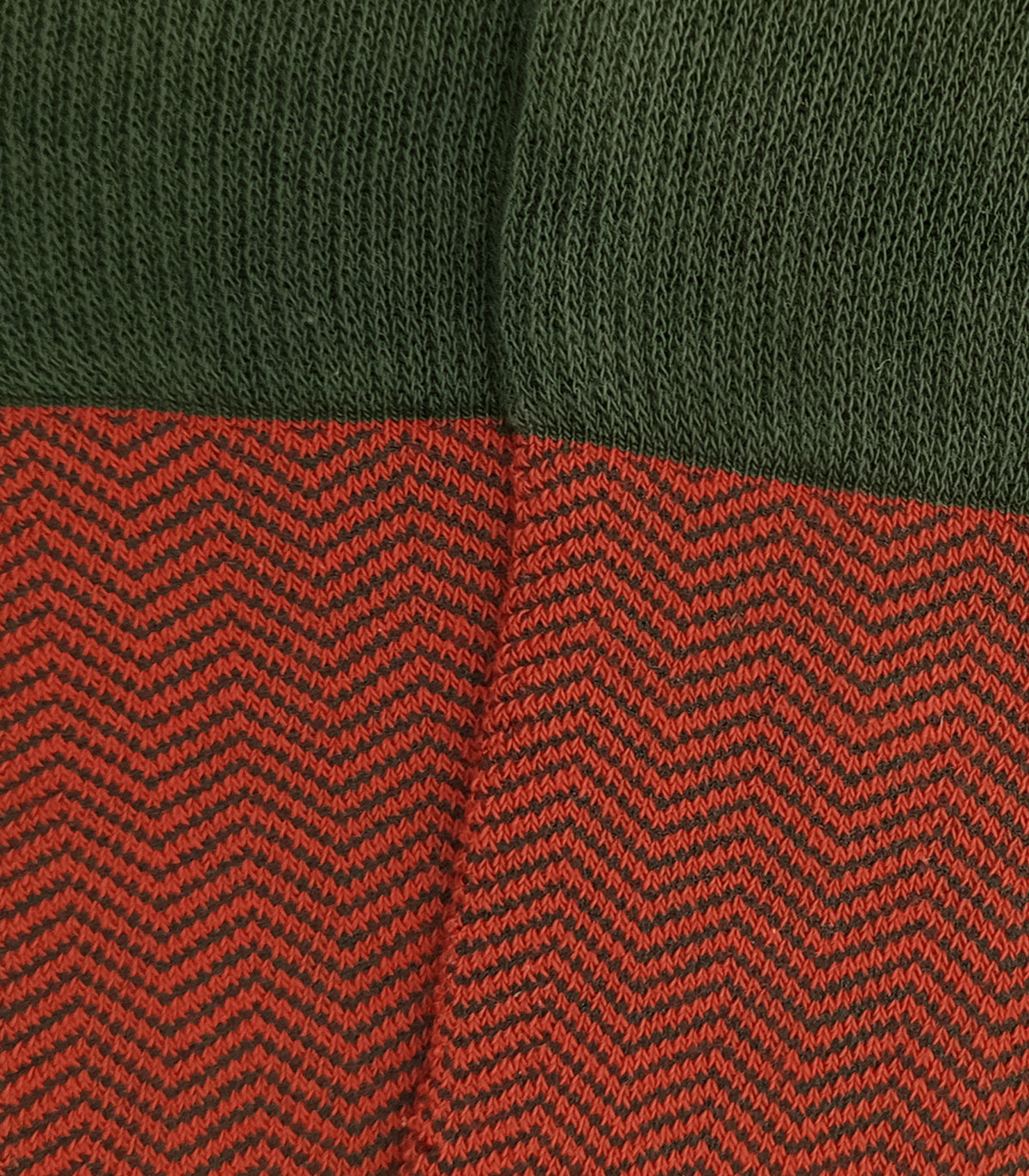 Orange and Green Herringbone High Socks