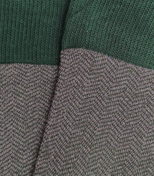 Calcetines Altos Espiga Gris Y Verde