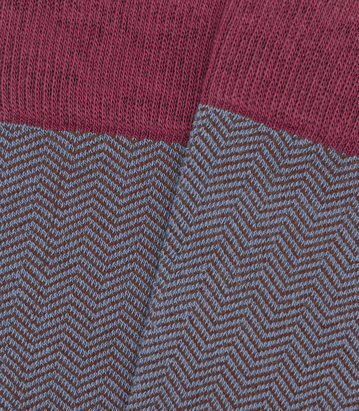 Blue and Burgundy Herringbone Socks