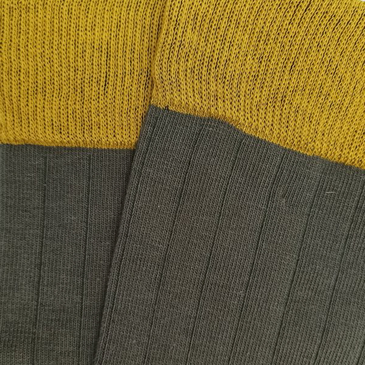 Calcetines Canalé Verde Y Amarillo