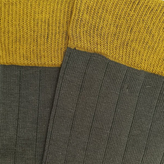 Green and Yellow Ribbed Socks