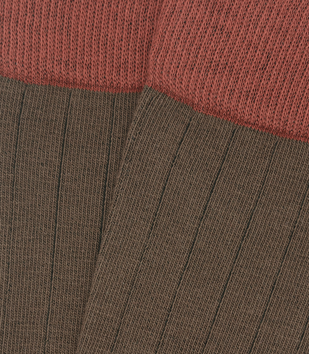 Brown and Ocher Ribbed Socks
