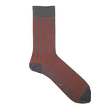 Calcetines Canalé Gris Y Rojo