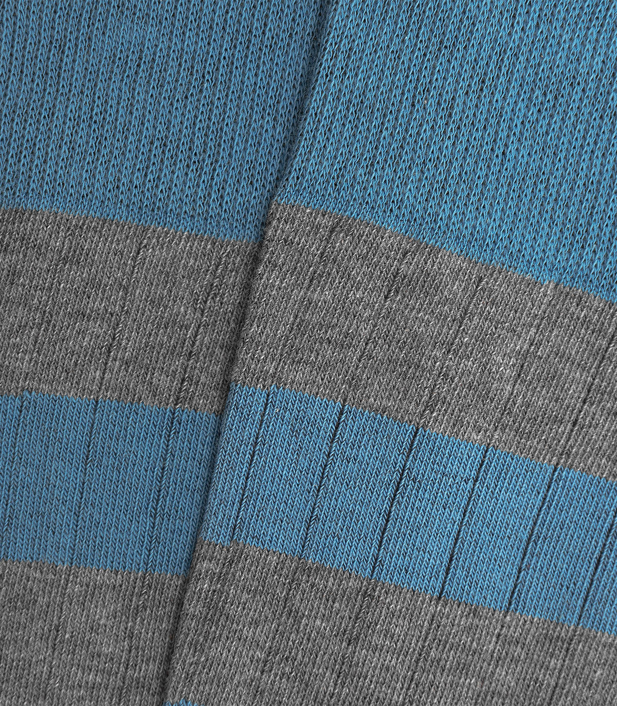 Light Blue And Grey Striped Ribbed Socks