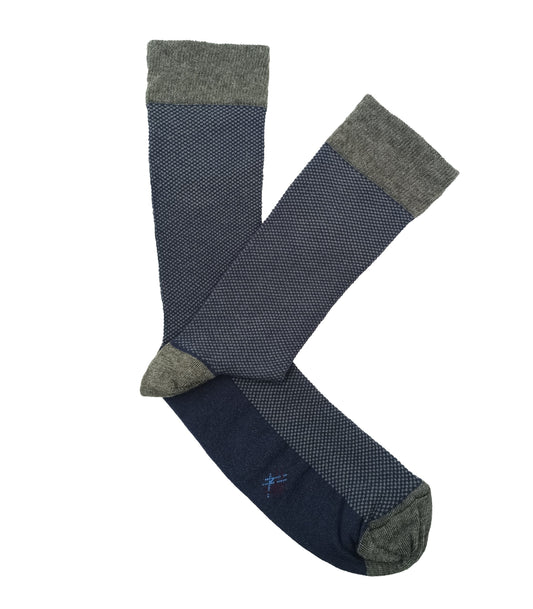 Calcetines Ojo De Perdiz Azul Y Gris