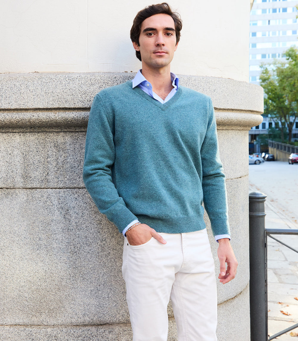 Caspian Lambswool V-Neck Sweater