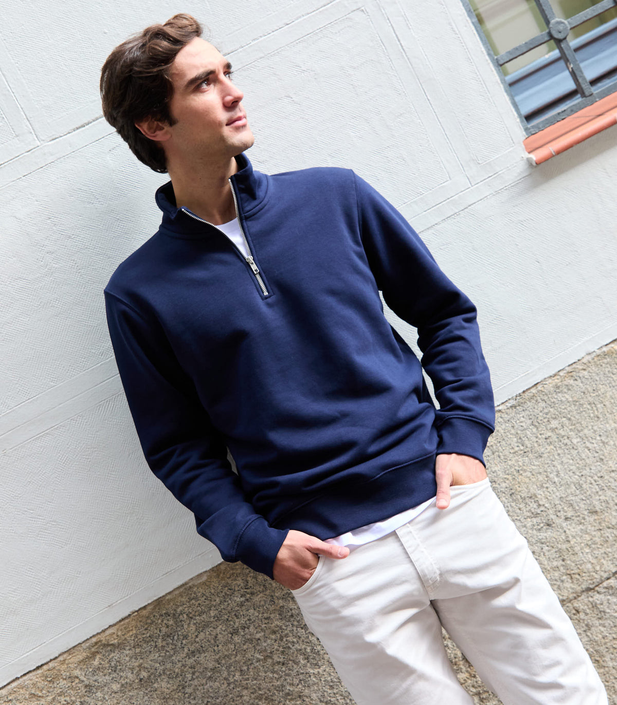 Sudadera Zipper Marine Algodón Orgánico