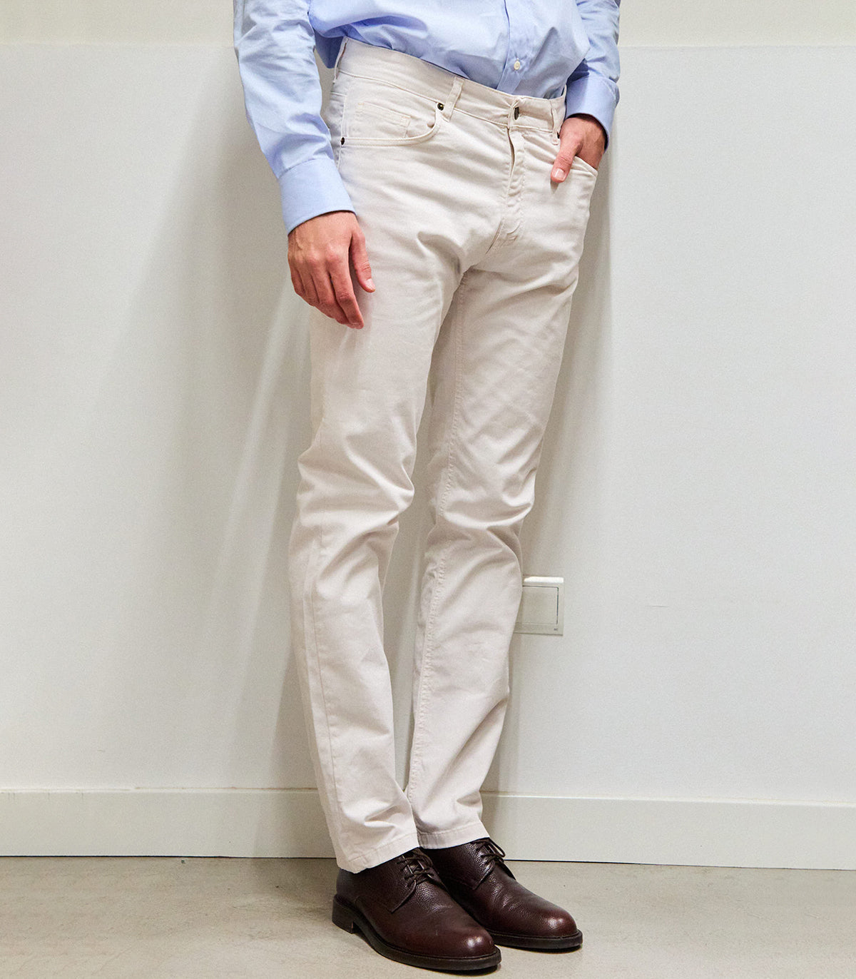 Ecru Five Pocket Pants