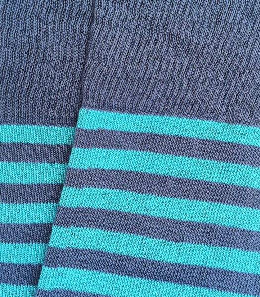 Blue and Light Blue Striped Knee High Socks