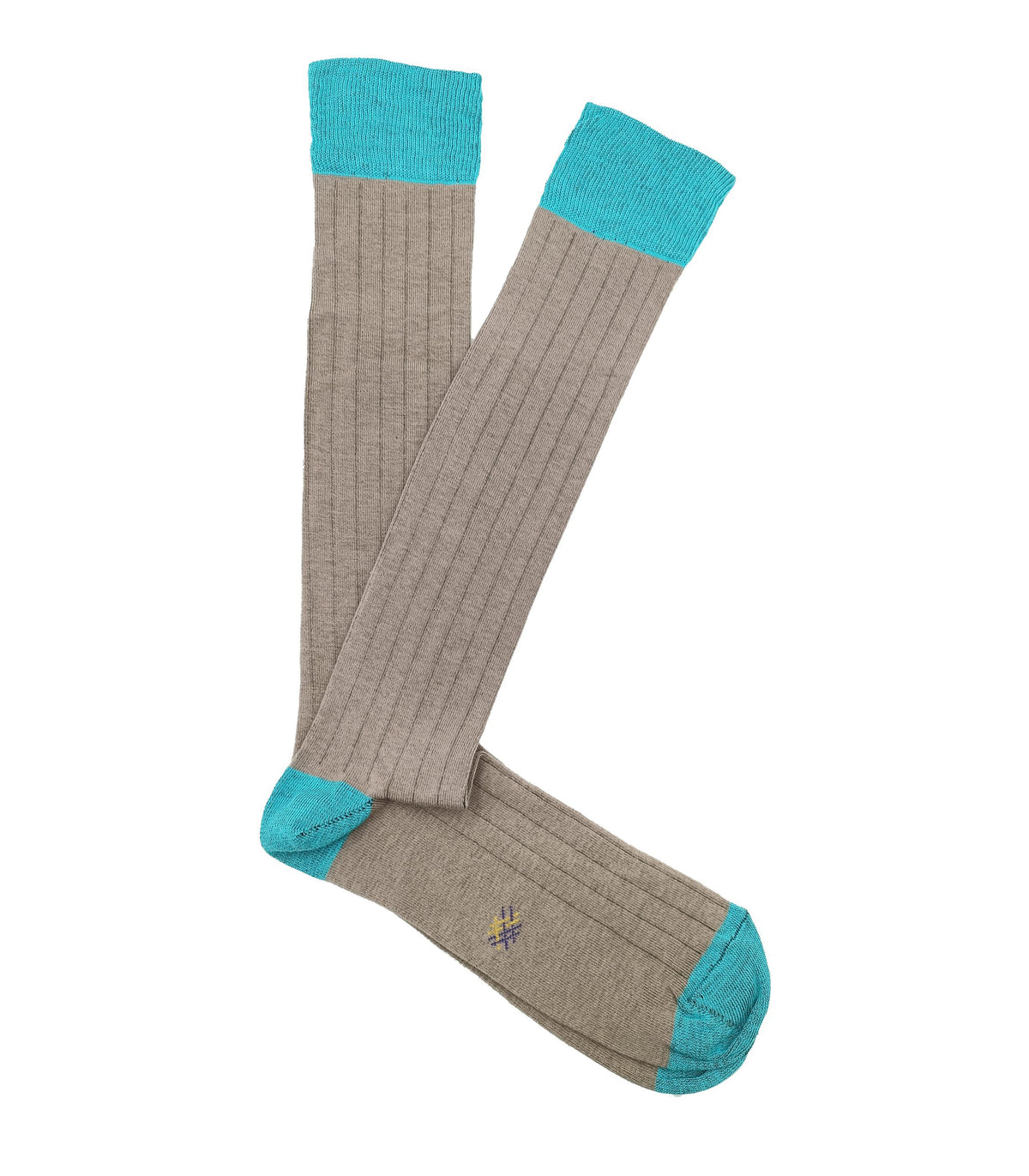 Taupe and Turquoise Knee High Socks