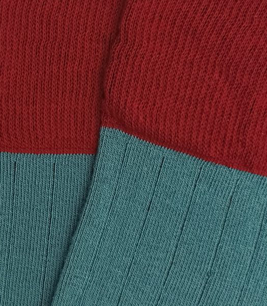 Calcetines Altos Canalé Turquesa Y Burdeos