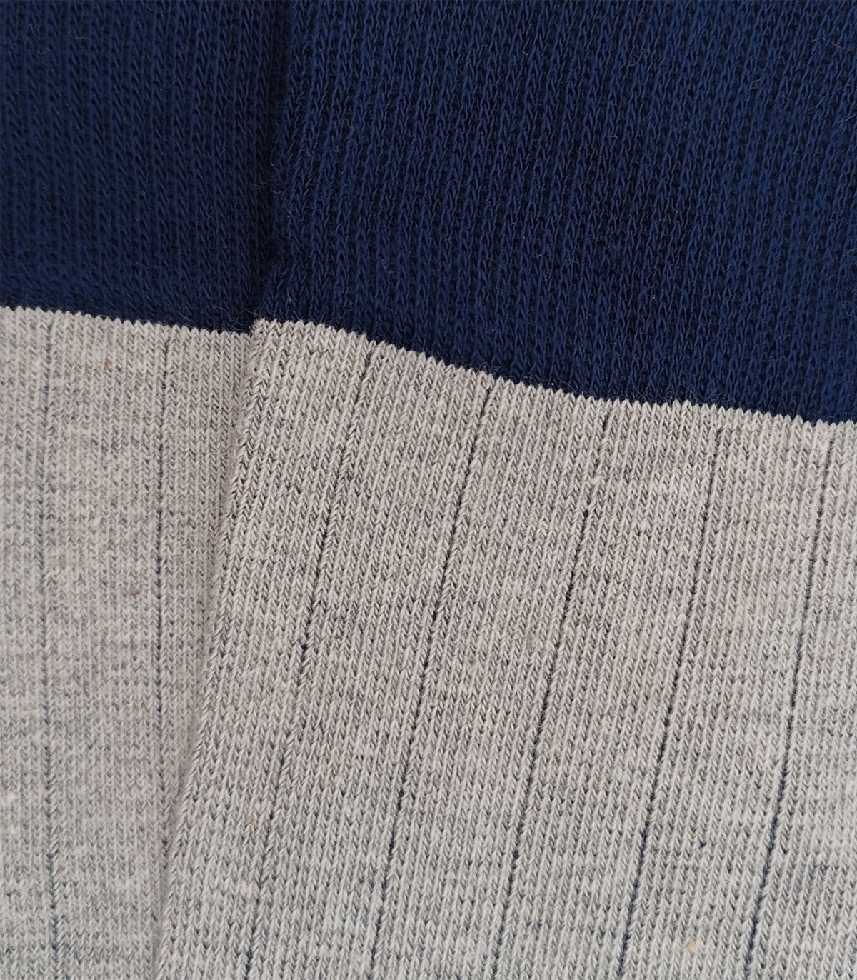 Grey and Navy Ribbed Socks