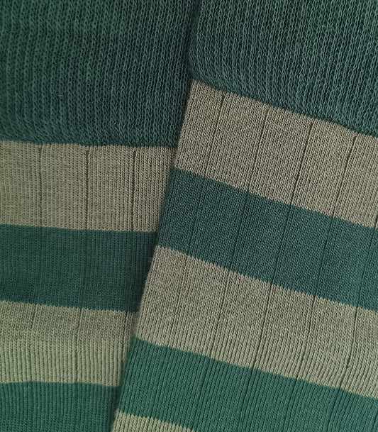 Calcetines Canalé Rayas Verdes
