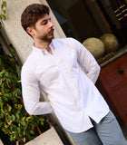 Camisa Oxford Blanca Cuello Botones