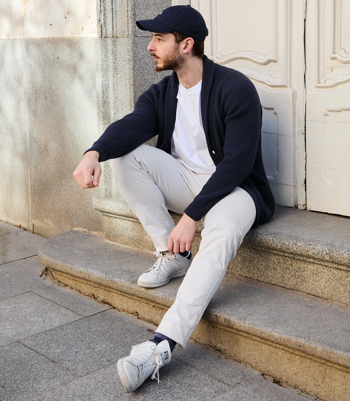 Blue Shawl Collar Jacket