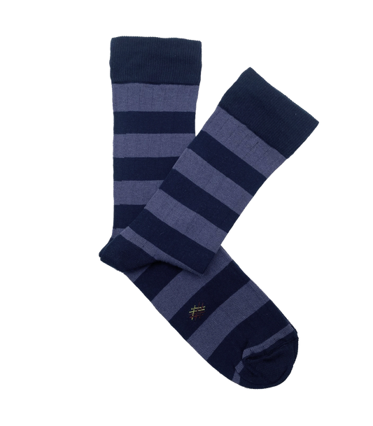 Calcetines Canalé Rayas Azules