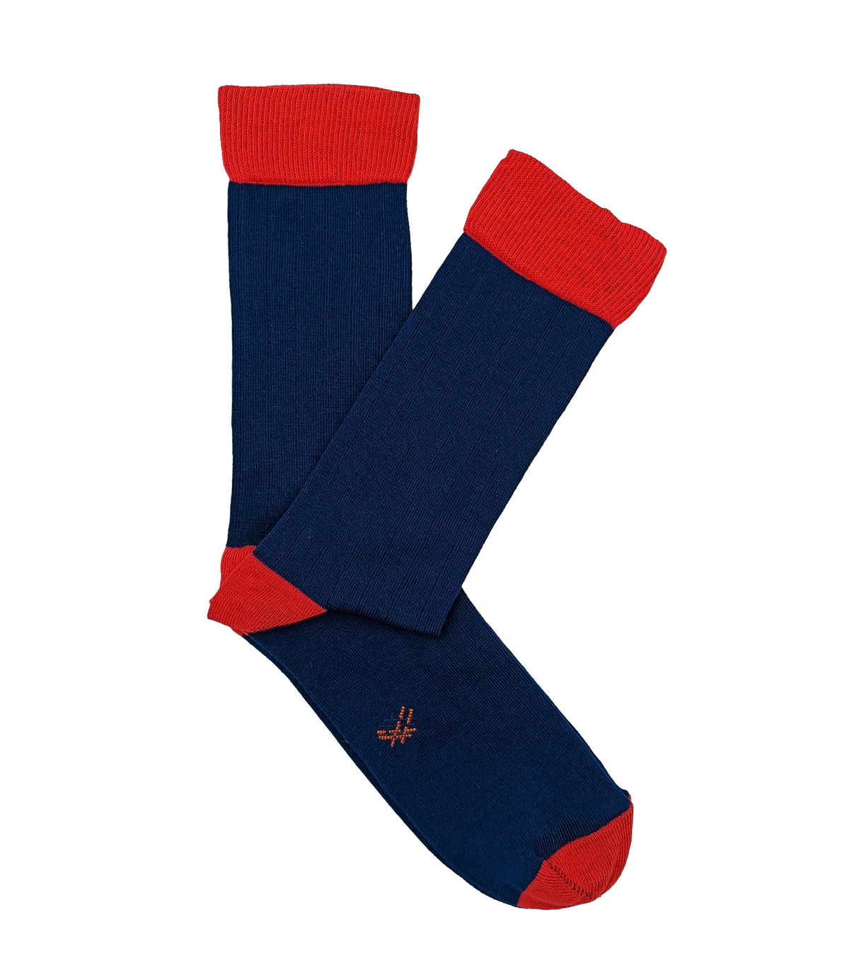Calcetines Canalé Azul Y Rojo