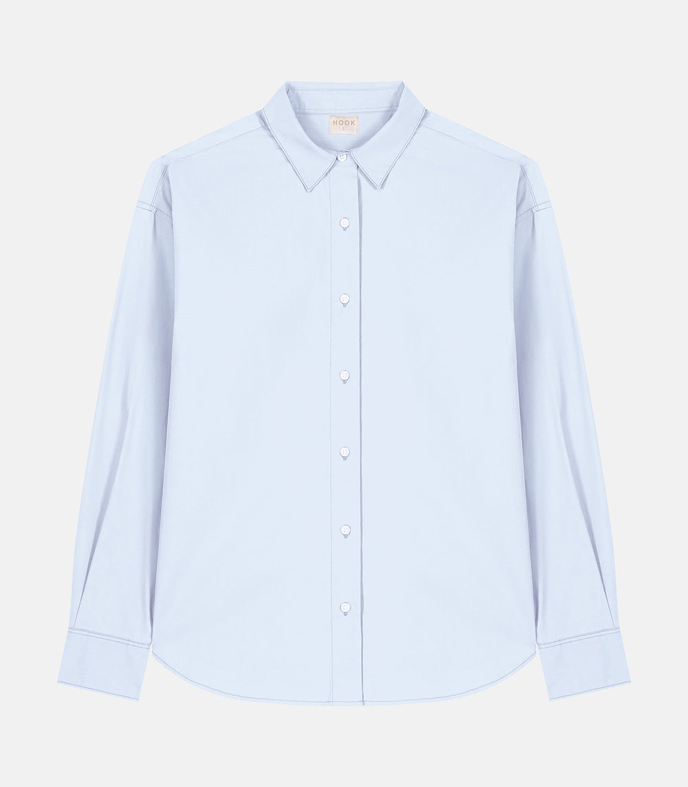 Camisa Azul Popelín Algodón Orgánico